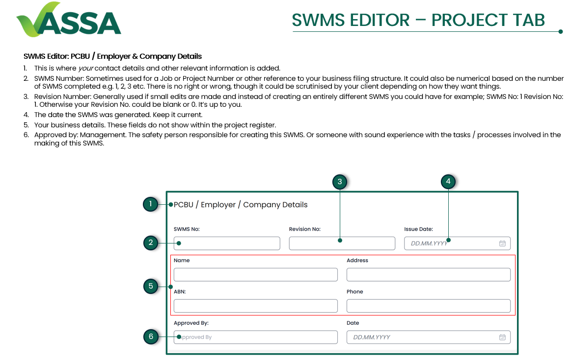 SWMS Editor - Project Tab Part 2 [Complete]